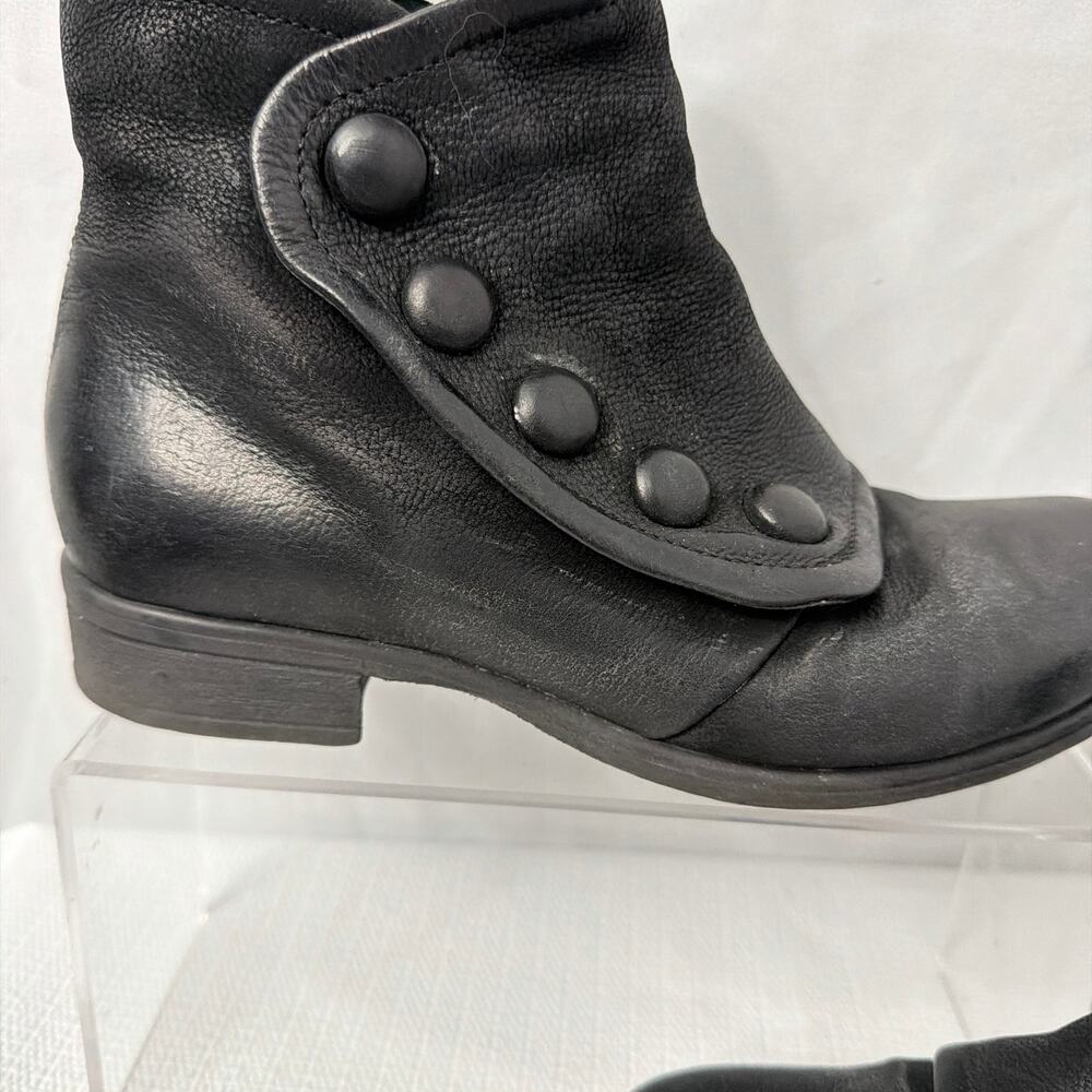 Miz Mooz Black Ankle Booties with Button Accents - Picture 10 of 12